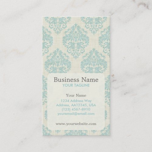 Blue Damask Appointment Business Card