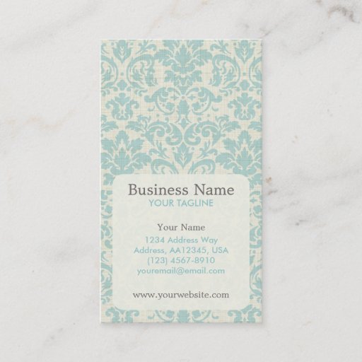 Customizable Blue Damask Appointment Business Card