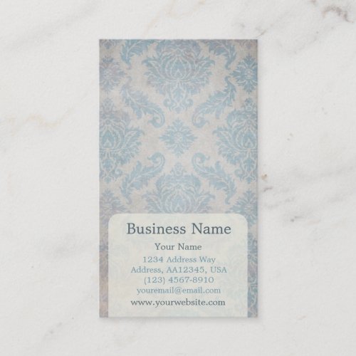 Blue Damask Appointment Business Card