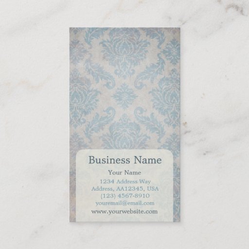 Customizable Blue Damask Appointment Business Card