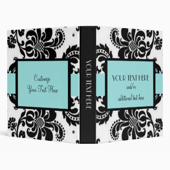 Blue Damask Binder by cami7669 at Zazzle