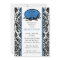 Blue Damask Bridal Shower Invitation