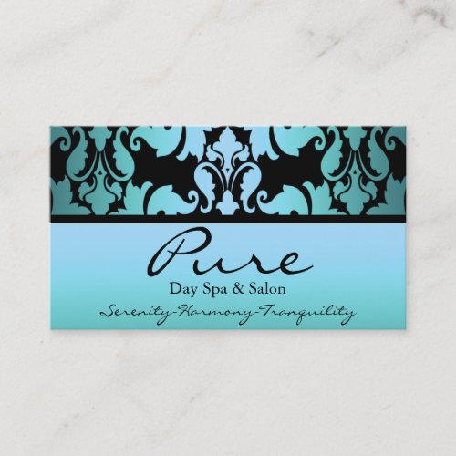 Blue Damask Business Card