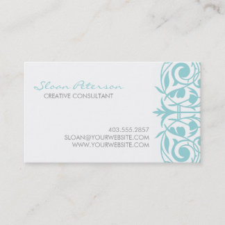 Blue Damask Business Card