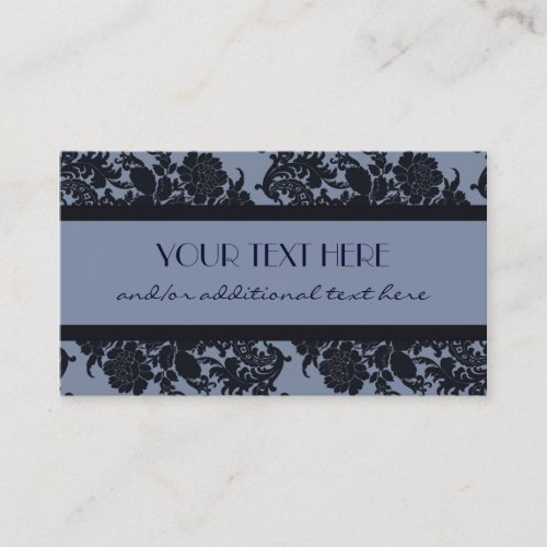 Blue Damask Business Card