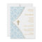 Blue Damask Cross Boy Baptism Christening