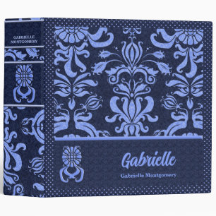 Blue Damask Custom Binder