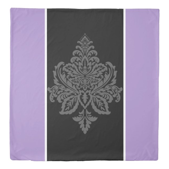 Blue, damask Duvet Cover  (Front)