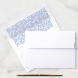 Blue Damask Envelope Liner