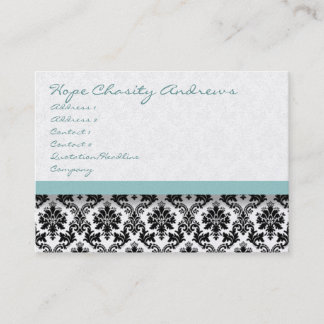 Blue Damask Floral - Business Card