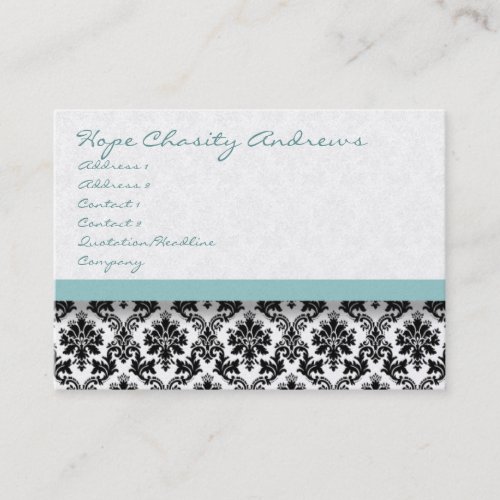 Blue Damask Floral - Business Cards
