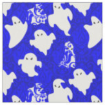 blue damask ghost halloween paranormal apparition fabric