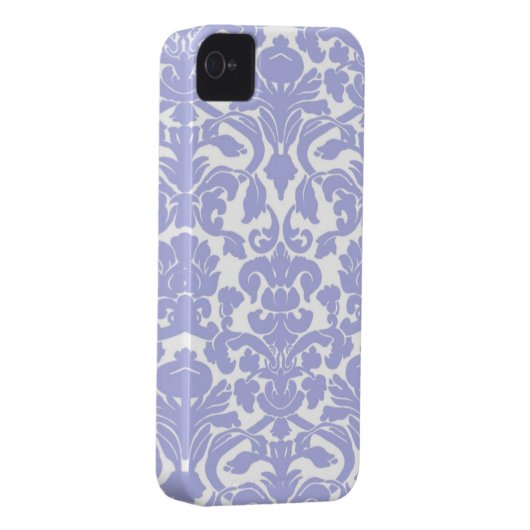 Blue Damask iPhone 4 Case (Back/Right)