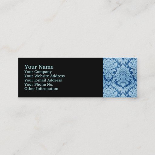 Customizable BLUE DAMASK BUSINESS CARDS