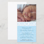 Blue Damask Monogram Baptism/Christening (Front/Back)