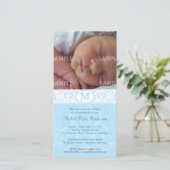 Blue Damask Monogram Baptism/Christening (Standing Front)