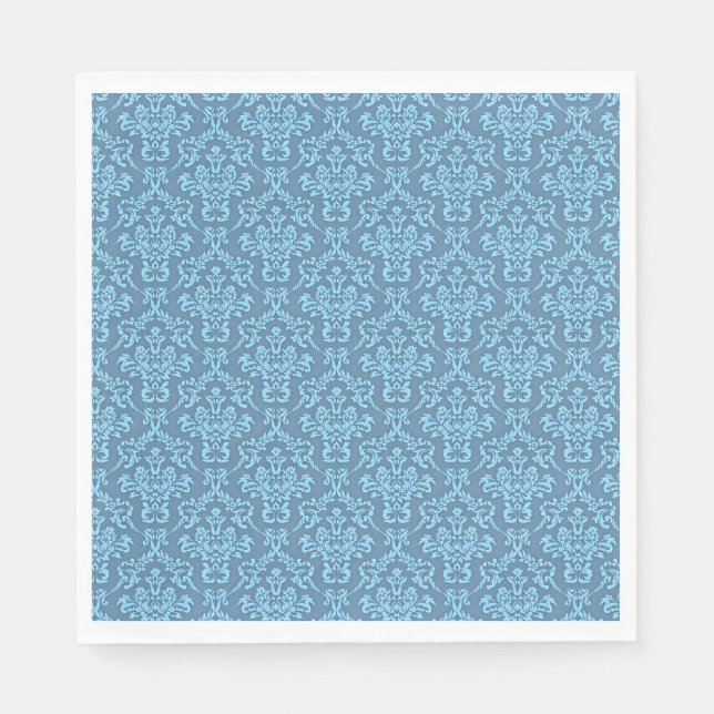 Blue Damask Pattern Napkins (Front)