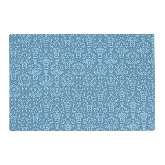 Blue Damask Pattern Placemat (Front)