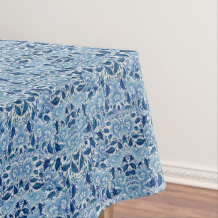 Blue Damask Pattern Tablecloth