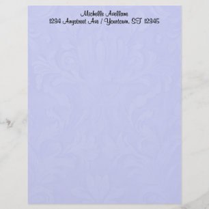 Blue Damask Personalized Stationery Paper