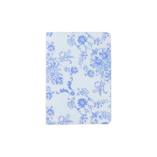 Blue Damask Pretty Print Passport Holder