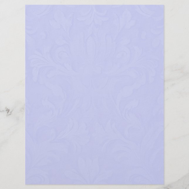 Blue Damask Stationery Paper (Front)