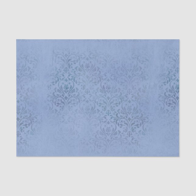 Blue Damask Tissue Paper (Front)