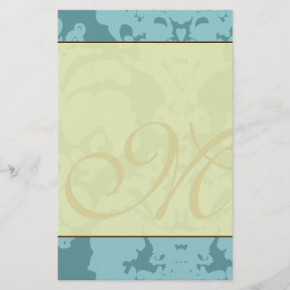 Blue Damask & Warm Stationery