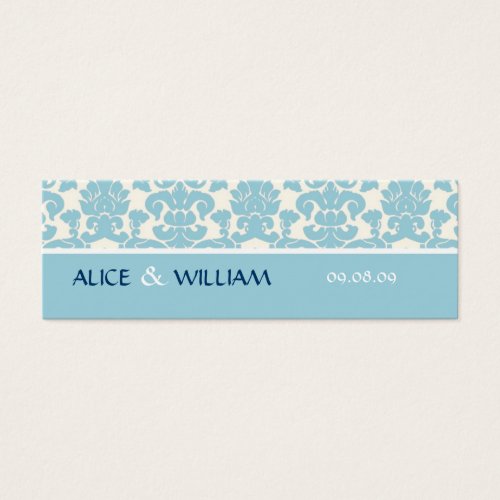 BLUE DAMASK WEDDING FAVOR TAG BUSINESS CARD TEMPLATES