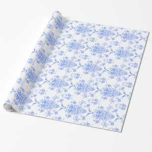 Blue Damask Wrapping Paper