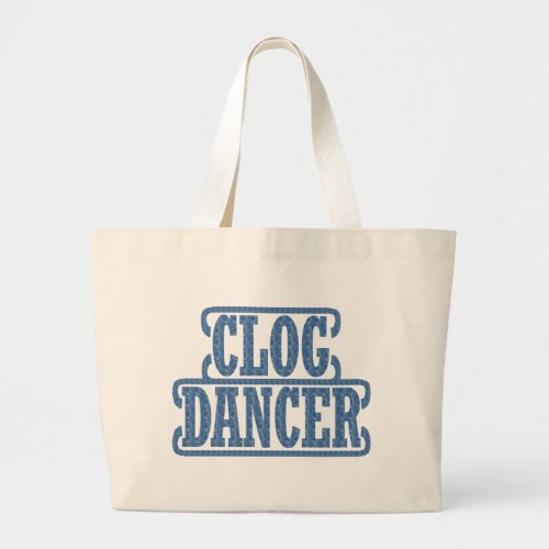 Blue Dancer Clog Dancers Swirls Clogging Large Tote Bag