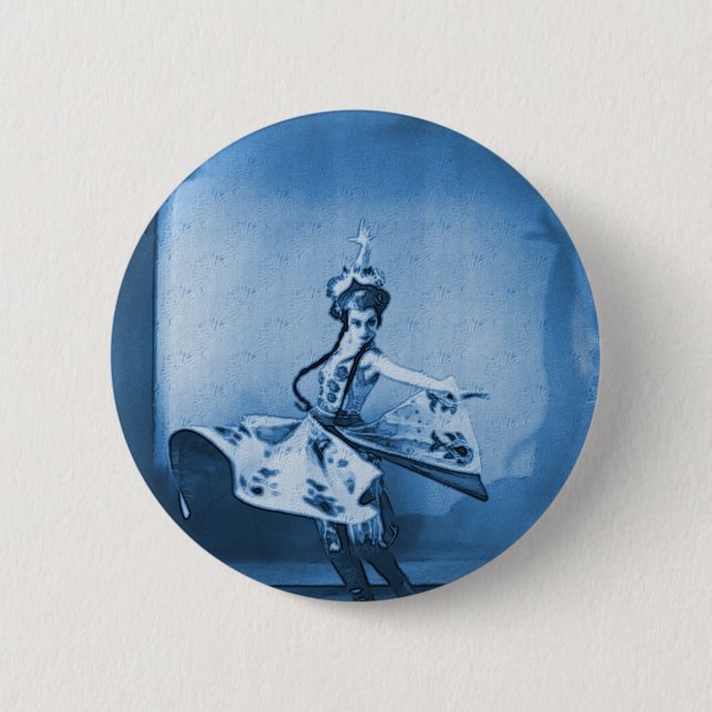 Blue Dancer Digital Art Button (Front)