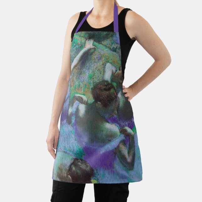 Blue Dancers by Edgar Degas, Vintage Impressionism Apron (Insitu)