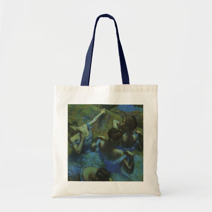 Blue Dancers by Edgar Degas, Vintage Impressionism Canvas Bag
