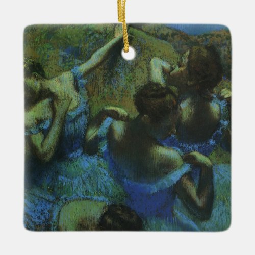 Blue Dancers by Edgar Degas Vintage Impressionism Ceramic Ornament