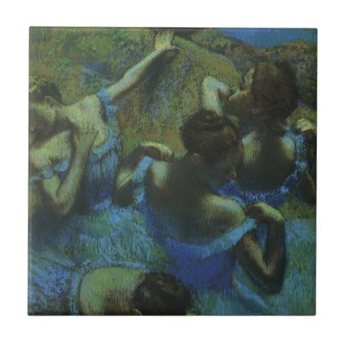 Blue Dancers by Edgar Degas Vintage Impressionism Ceramic Tile