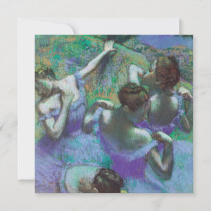 Blue Dancers by Edgar Degas, Vintage Impressionism Invitation