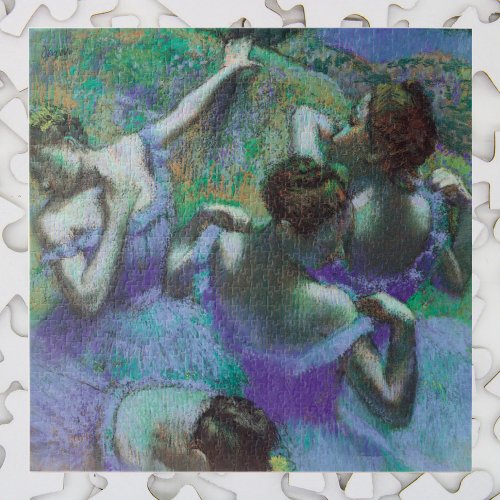 Blue Dancers by Edgar Degas Vintage Impressionism Jigsaw Puzzle
