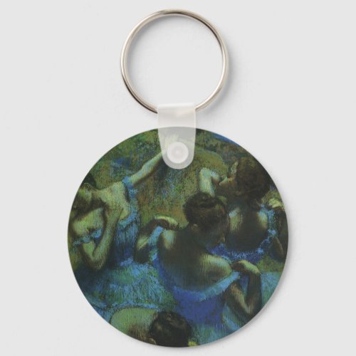 Blue Dancers by Edgar Degas Vintage Impressionism Keychain