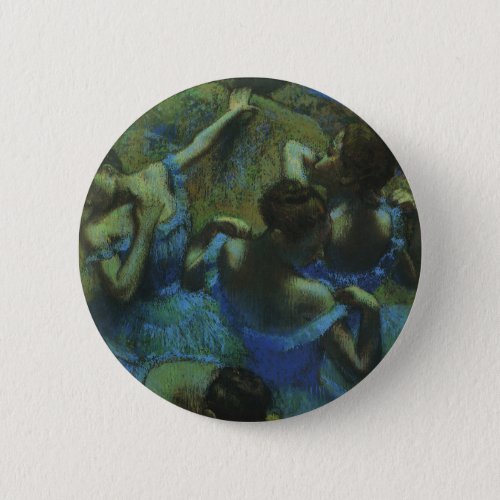 Blue Dancers by Edgar Degas Vintage Impressionism Pinback Button