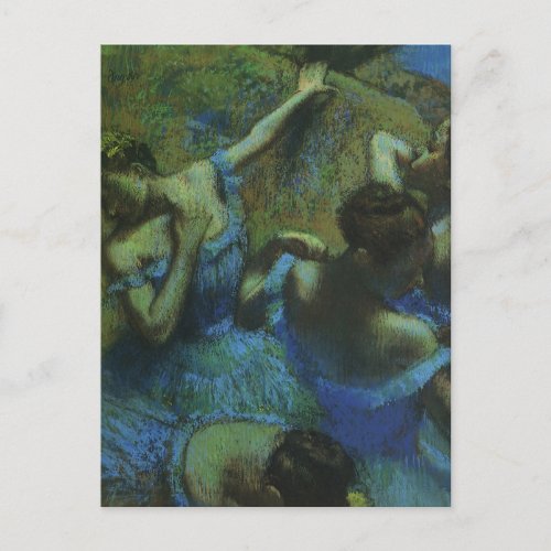 Blue Dancers by Edgar Degas Vintage Impressionism Postcard