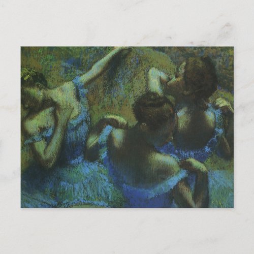 Blue Dancers by Edgar Degas Vintage Impressionism Postcard