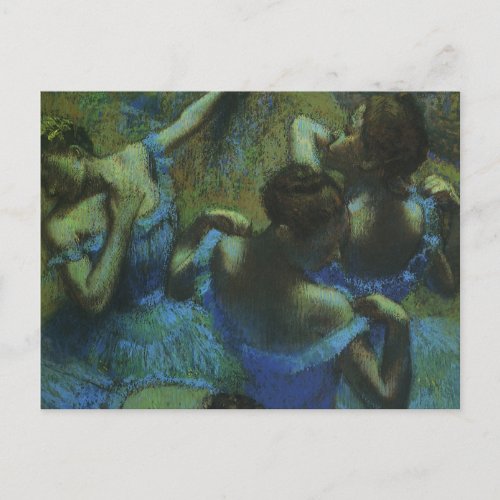 Blue Dancers by Edgar Degas Vintage Impressionism Postcard