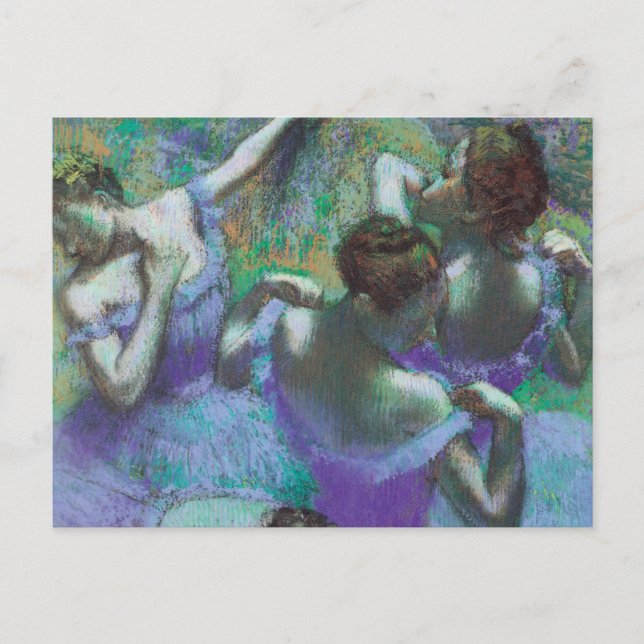 Blue Dancers by Edgar Degas, Vintage Impressionism Postcard (Front)