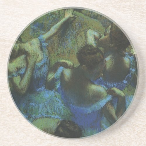 Blue Dancers by Edgar Degas Vintage Impressionism Sandstone Coaster
