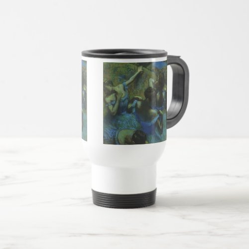 Blue Dancers by Edgar Degas Vintage Impressionism Travel Mug