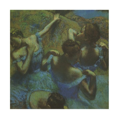 Blue Dancers by Edgar Degas Vintage Impressionism Wood Wall Art