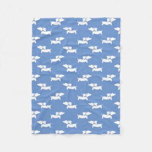 Blue Dancing Dachshunds Fleece Blanket Design