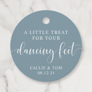 Blue Dancing Feet Flip Flop Wedding Favor Tag
