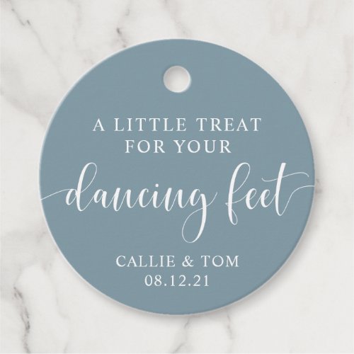 Blue Dancing Feet Flip Flop Wedding Favor Tag